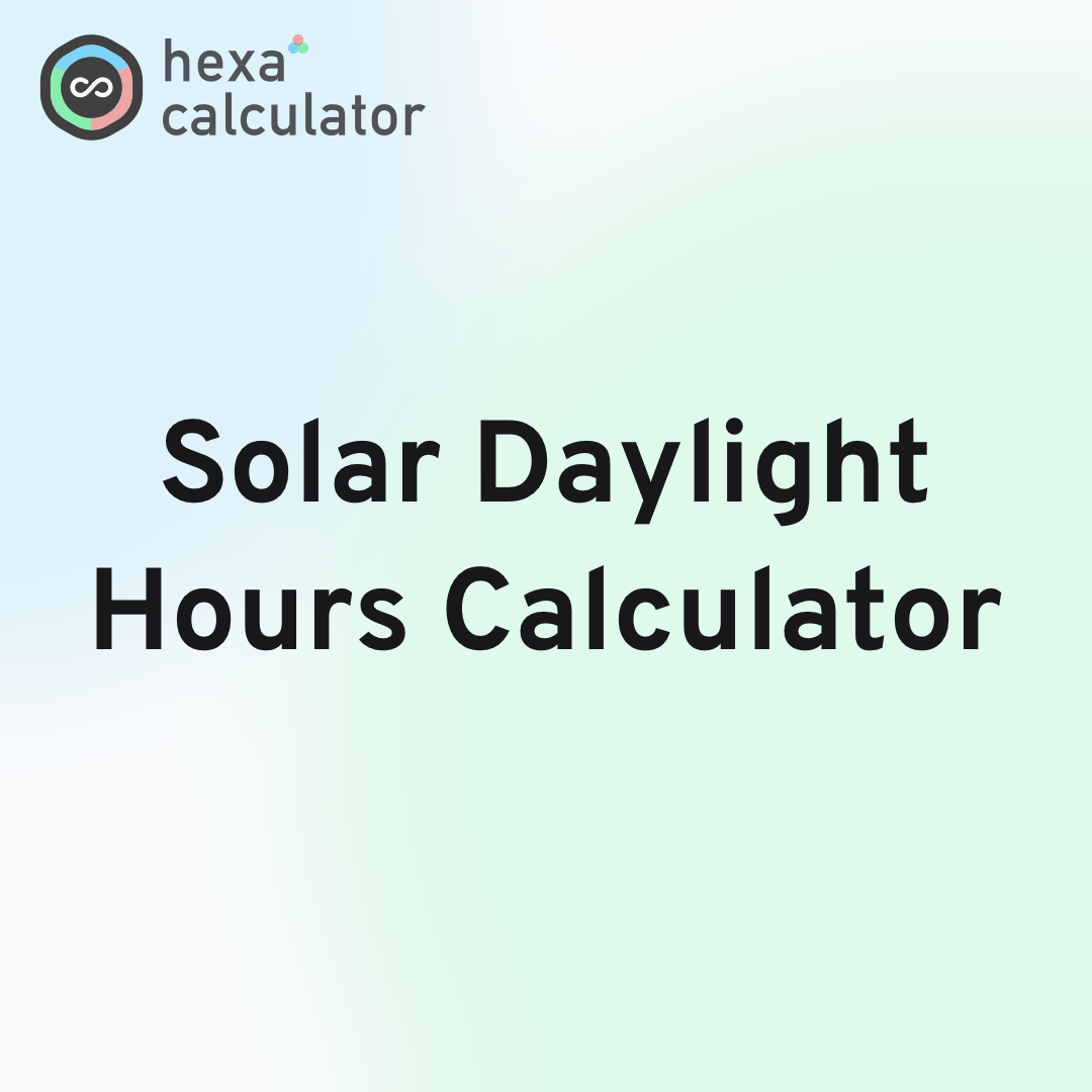 Solar Daylight Hours Calculator