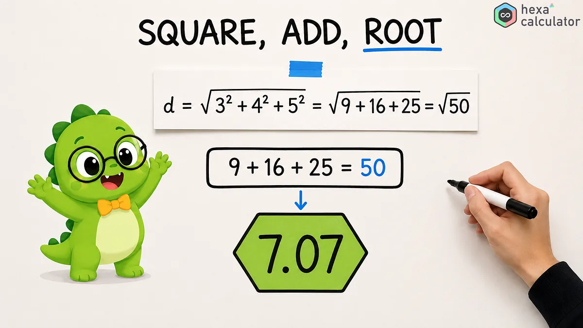 3D Distance Example Calculation
