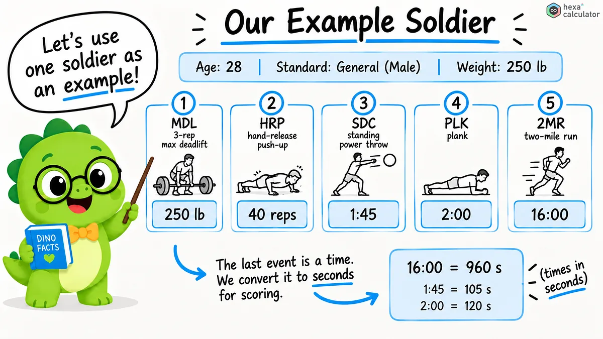Army Fitness Test Example Solider