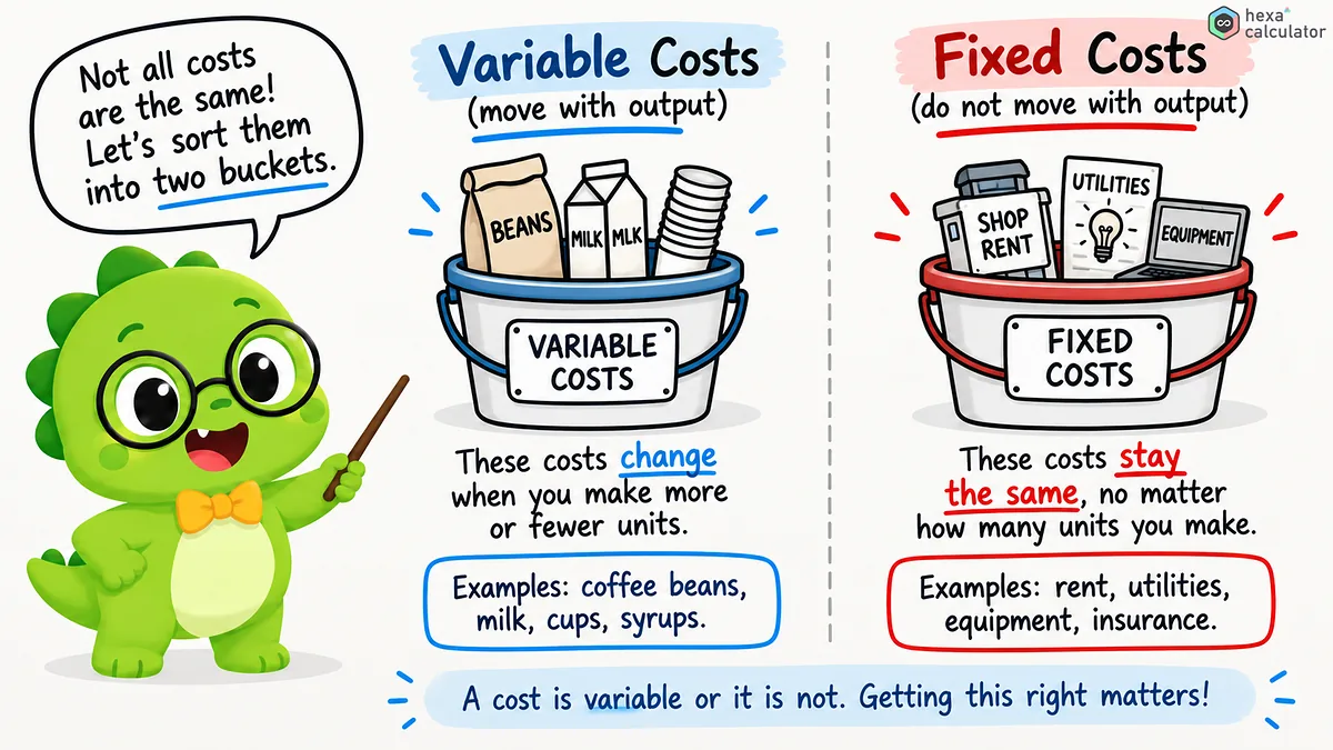 Variable costs vs fixed costs