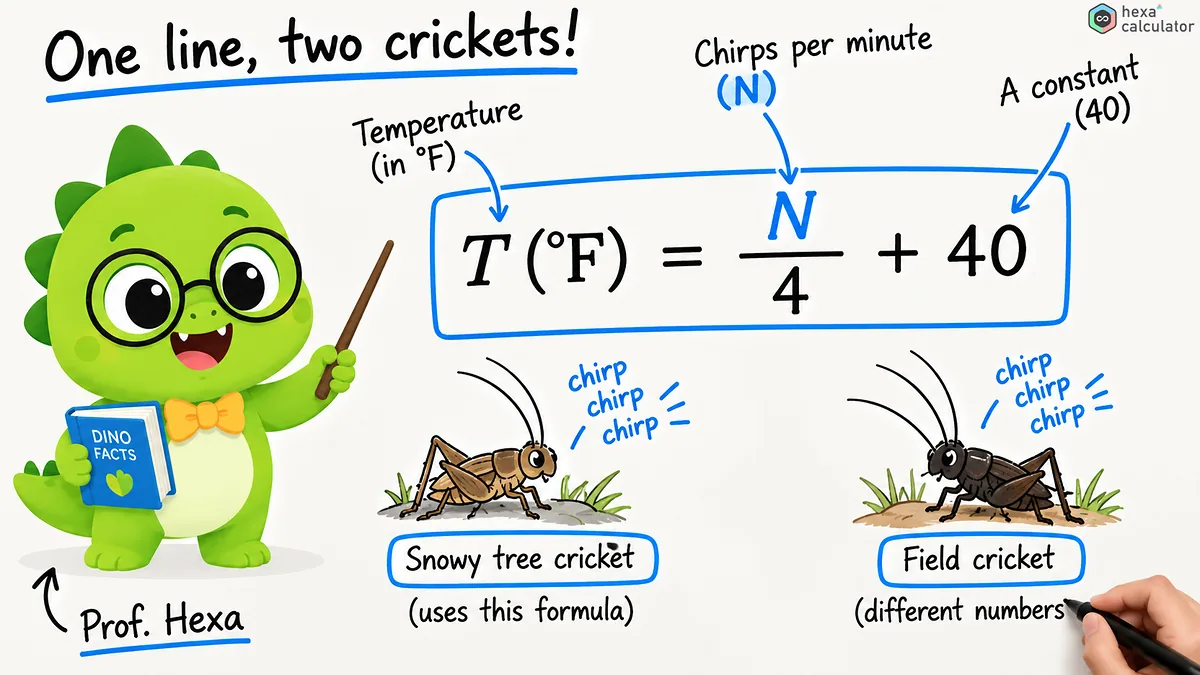 Cricket Chirp Temperature Formula