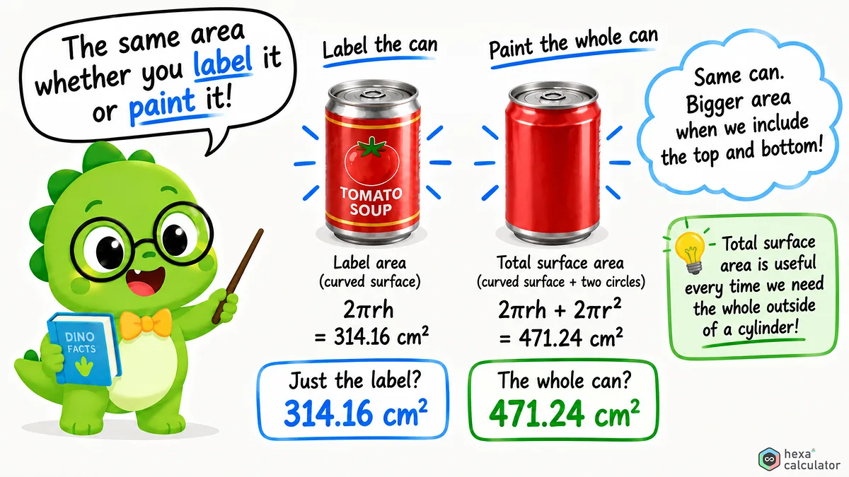 Cylinder Surface Area Calculations