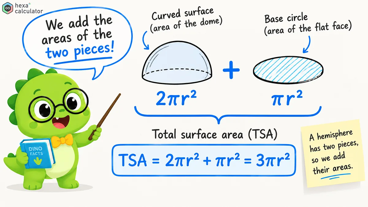 Hemisphere Surface Area - Formula