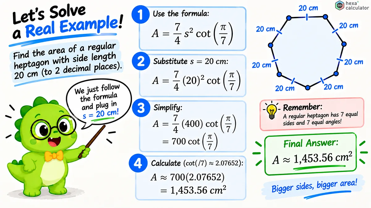 Heptagon Area Example #2 Heptagon Area Example #2